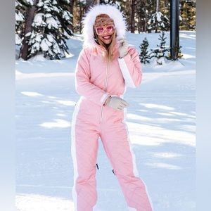 Tipsy Elves WOMEN'S POWDER PINK SNOW SUIT size small